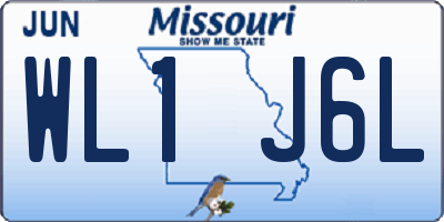 MO license plate WL1J6L