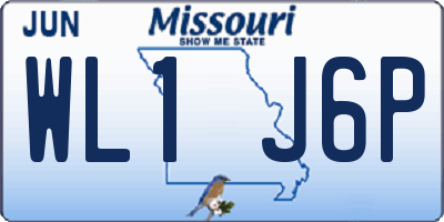 MO license plate WL1J6P