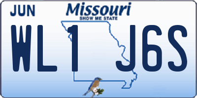 MO license plate WL1J6S