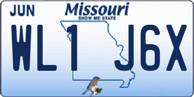 MO license plate WL1J6X