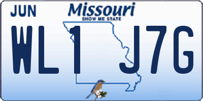 MO license plate WL1J7G