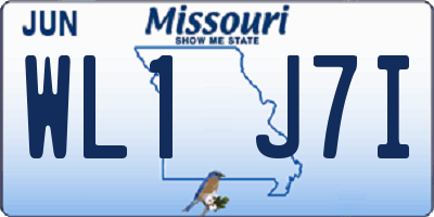 MO license plate WL1J7I