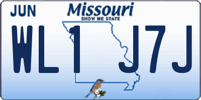 MO license plate WL1J7J