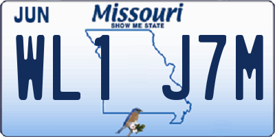 MO license plate WL1J7M