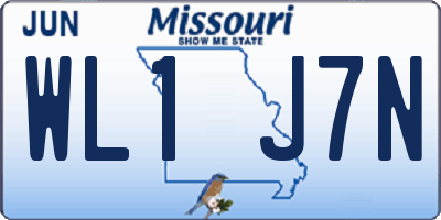 MO license plate WL1J7N