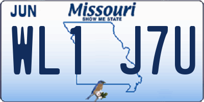 MO license plate WL1J7U
