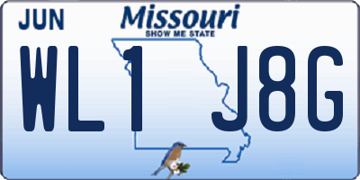 MO license plate WL1J8G