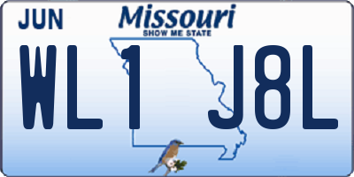 MO license plate WL1J8L