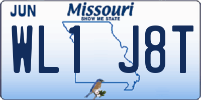 MO license plate WL1J8T
