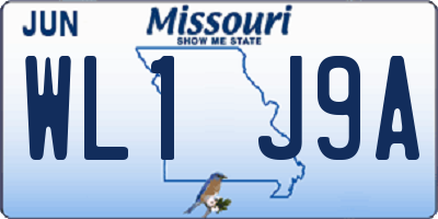 MO license plate WL1J9A