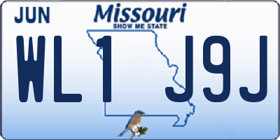 MO license plate WL1J9J