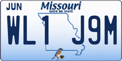 MO license plate WL1J9M