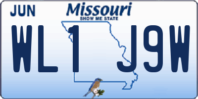MO license plate WL1J9W