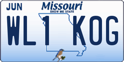 MO license plate WL1K0G