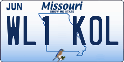 MO license plate WL1K0L