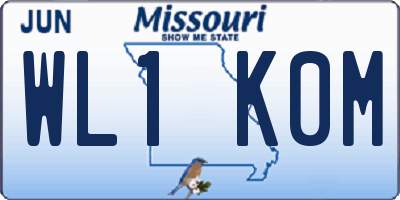MO license plate WL1K0M