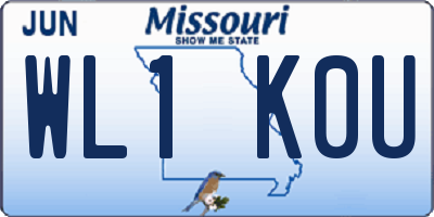 MO license plate WL1K0U