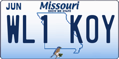 MO license plate WL1K0Y
