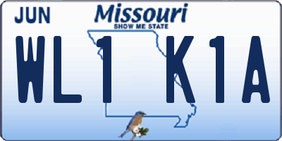 MO license plate WL1K1A