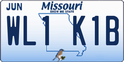 MO license plate WL1K1B