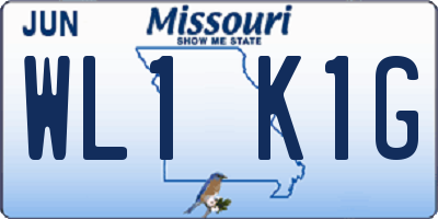 MO license plate WL1K1G