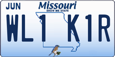 MO license plate WL1K1R