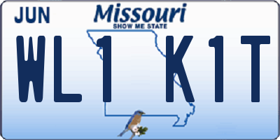 MO license plate WL1K1T