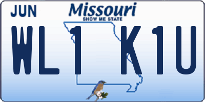 MO license plate WL1K1U