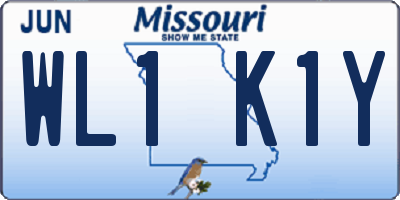 MO license plate WL1K1Y