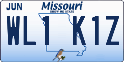 MO license plate WL1K1Z