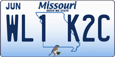 MO license plate WL1K2C