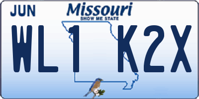 MO license plate WL1K2X