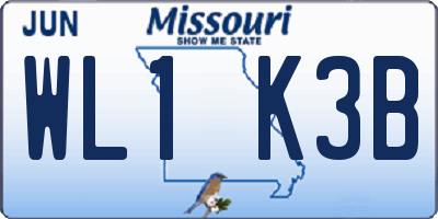 MO license plate WL1K3B