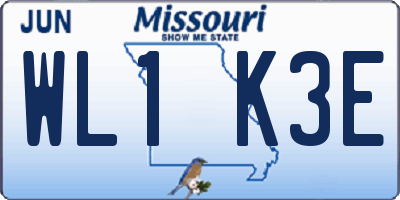 MO license plate WL1K3E