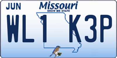MO license plate WL1K3P