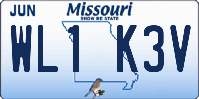 MO license plate WL1K3V