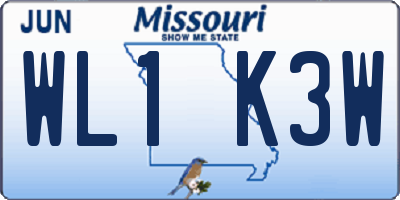 MO license plate WL1K3W