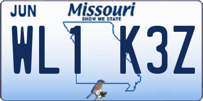 MO license plate WL1K3Z