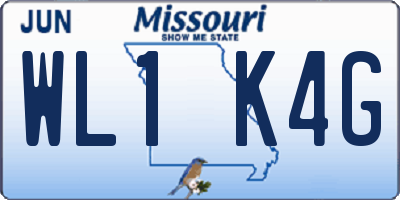 MO license plate WL1K4G