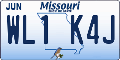 MO license plate WL1K4J