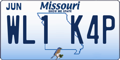 MO license plate WL1K4P