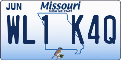 MO license plate WL1K4Q
