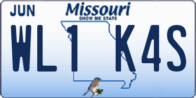 MO license plate WL1K4S