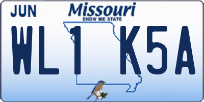 MO license plate WL1K5A