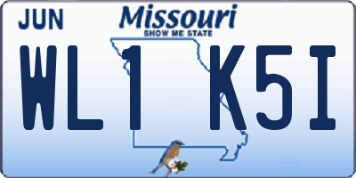 MO license plate WL1K5I