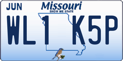 MO license plate WL1K5P