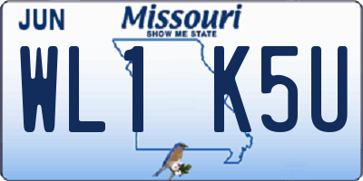 MO license plate WL1K5U