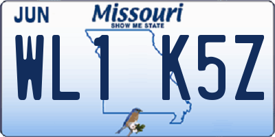 MO license plate WL1K5Z