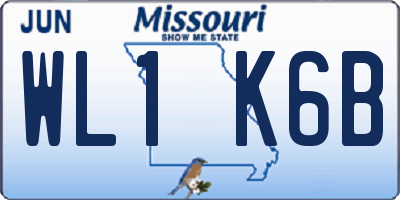 MO license plate WL1K6B