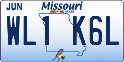 MO license plate WL1K6L